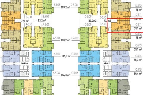 Квартира с 2 спальнями в Хошимин ,  № 26828 9