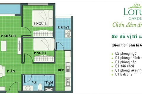 Квартира с 2 спальнями в Хошимин ,  № 26844 5