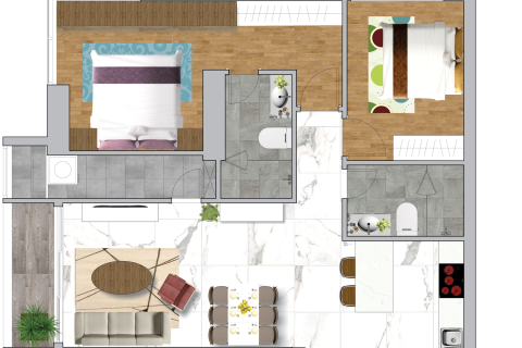 Кондоминиум  с 2 спальнями в Биньтхань, Хошимин ,  № 25843 19