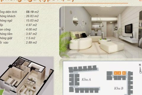 Квартира с 1 спальней в Хошимин ,  № 26742 3