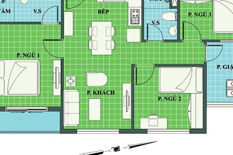 Квартира с 3 спальнями в Хошимин ,  № 26788 5