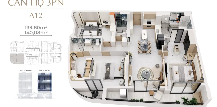 3 bedrooms Apartment in Hai Chau, Da Nang,  No. 29436
