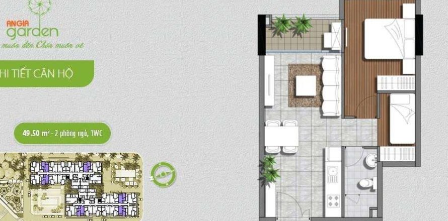 Квартира с 1 спальней в Хошимин ,  № 26816